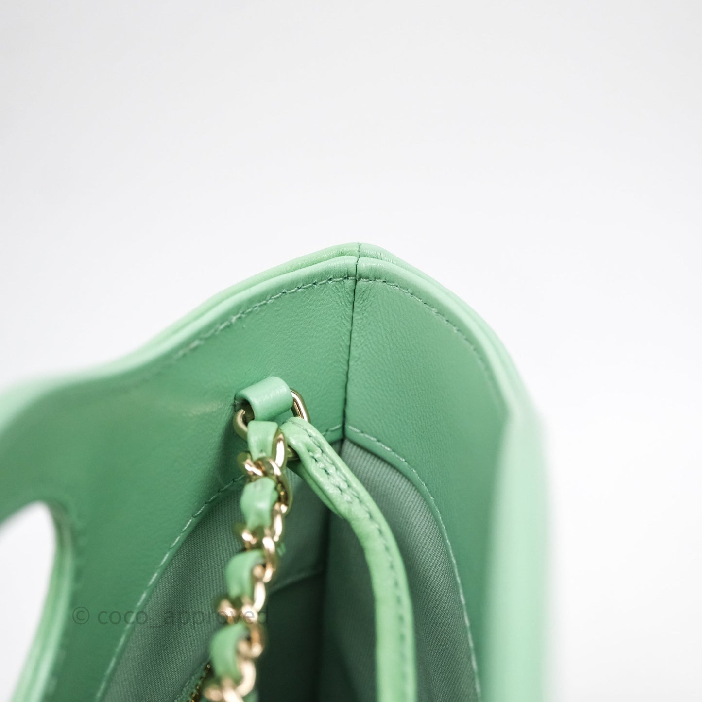 Chanel Mini 31 Green Shiny Lambskin Gold Hardware