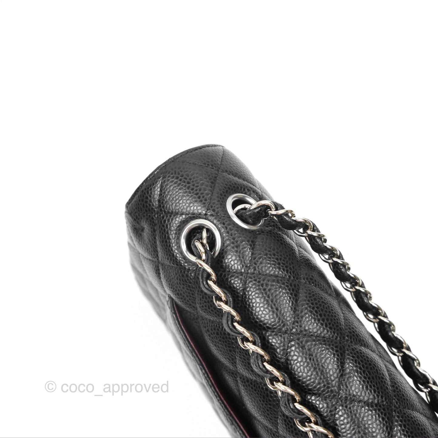 Chanel Classic M/L Medium Flap Quilted Black Caviar Silver Hardware