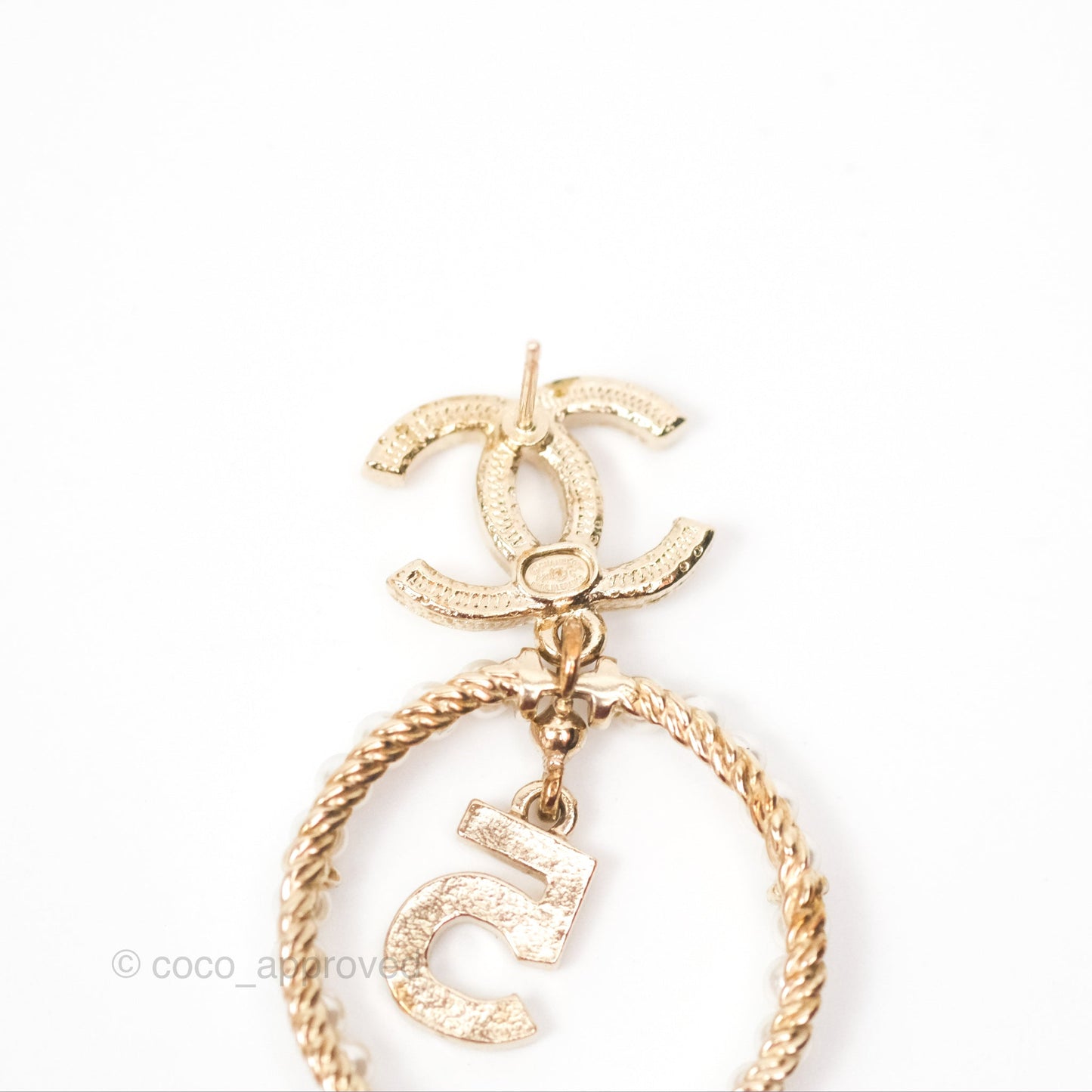 Chanel CC Crystal Pearl Ring No 5 Drop Earrings 20C