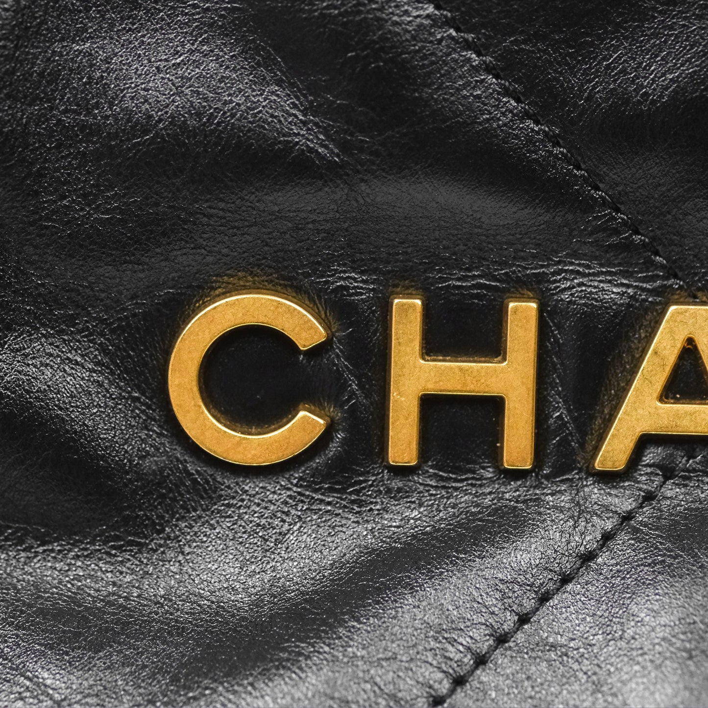 Chanel 22 East West Bag Black Shiny Crumpled Calfskin