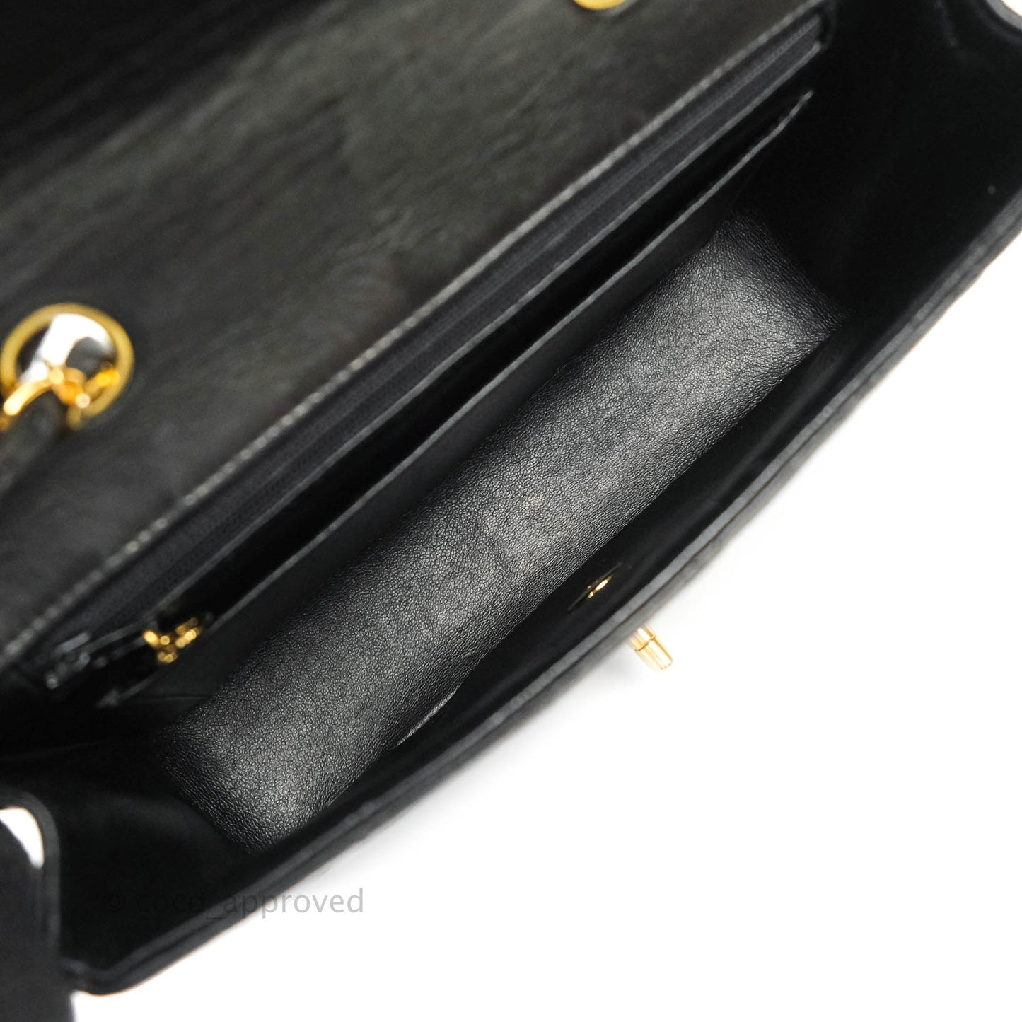 Chanel Vintage Small Flap Bag Black Lambskin 24K Gold Hardware