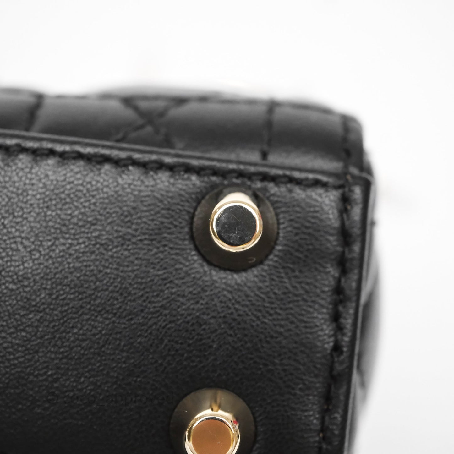 Christian Dior Micro Lady Dior Cannage Black Lambskin Gold Hardware