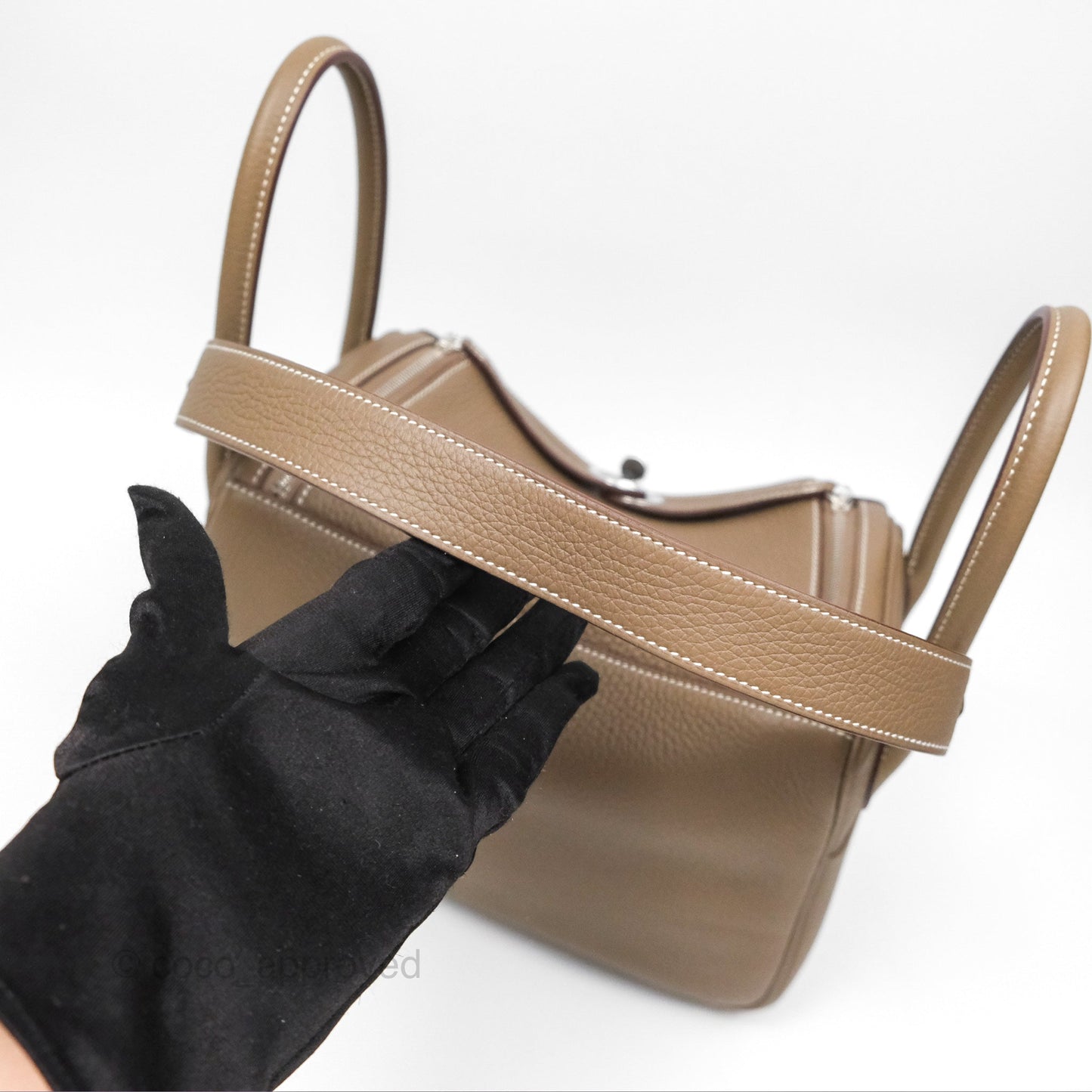 Hermès Lindy 26 Etoupe 18 Clemence Palladium Hardware