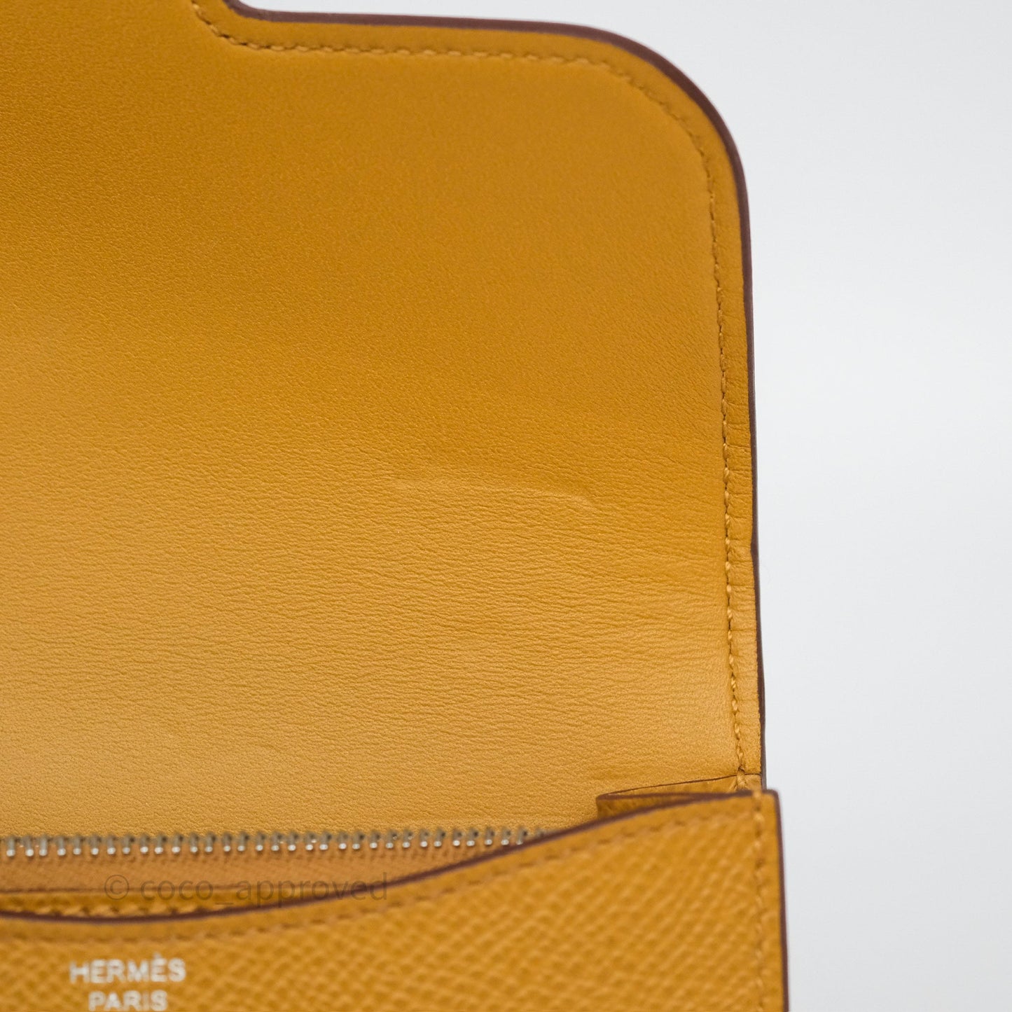 Hermès Constance Slim Wallet Sesame 2S Epsom Palladium Hardware