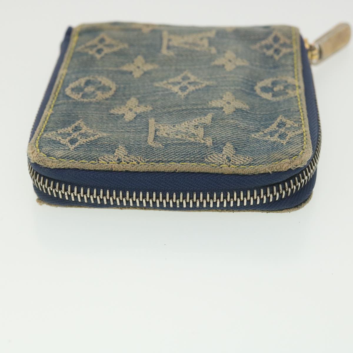 LOUIS VUITTON Monogram Denim Mini Zippy Wallet Wallet Blue M95342 LV 38220