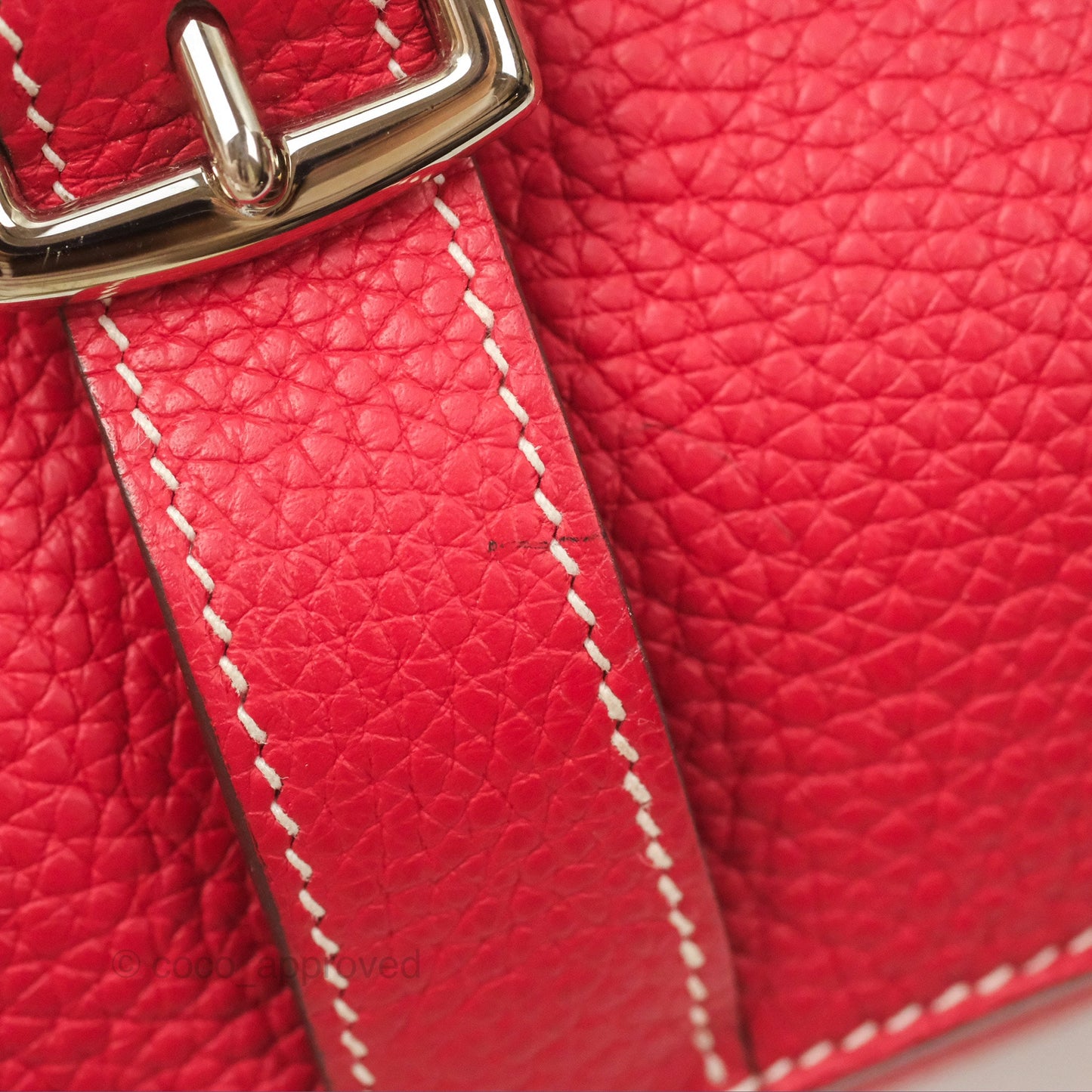 Hermès Halzan 31 Rouge Casque Clemence Palladium Hardware