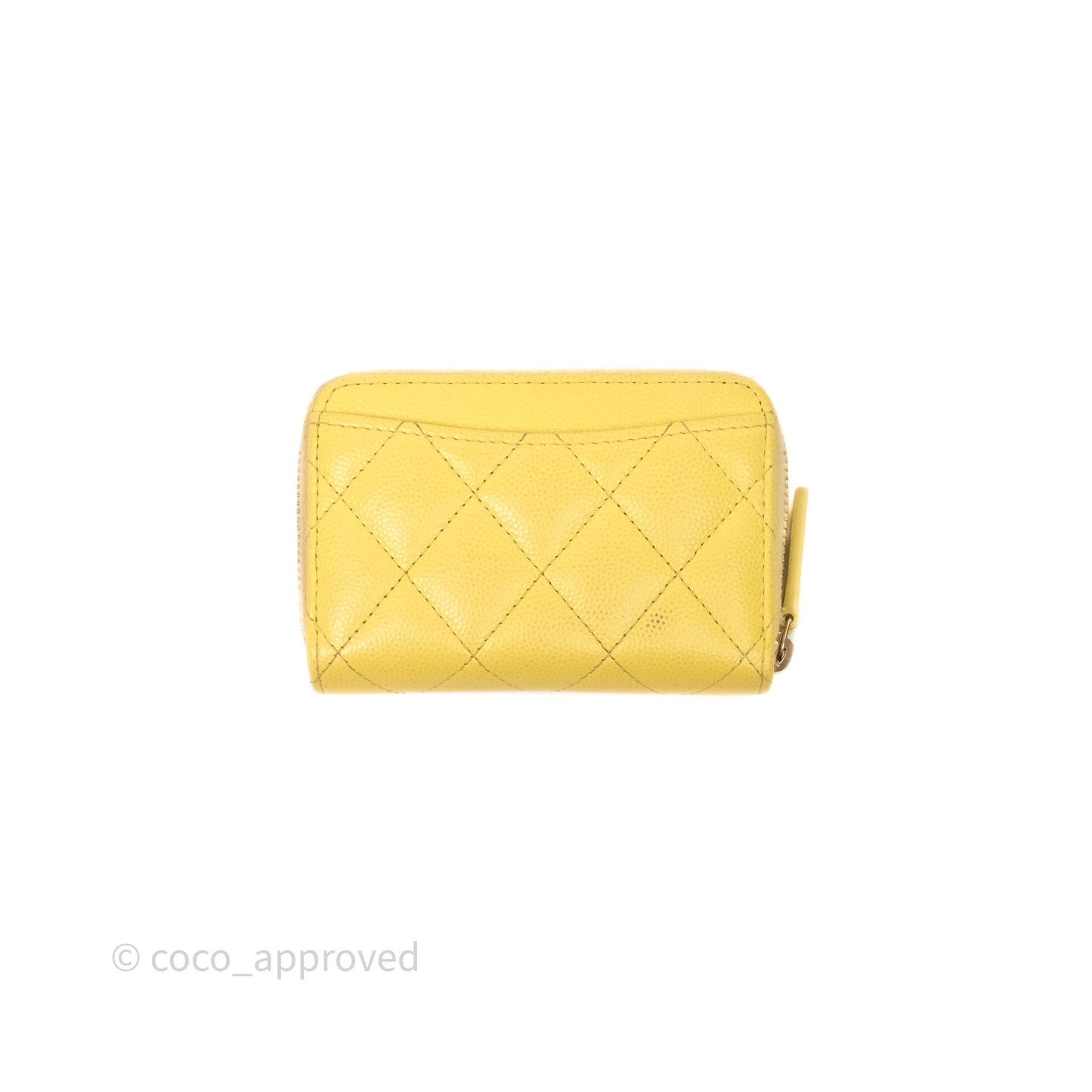 Chanel Quilted Zip Card Holder Caviar Yellow Gold Hardware