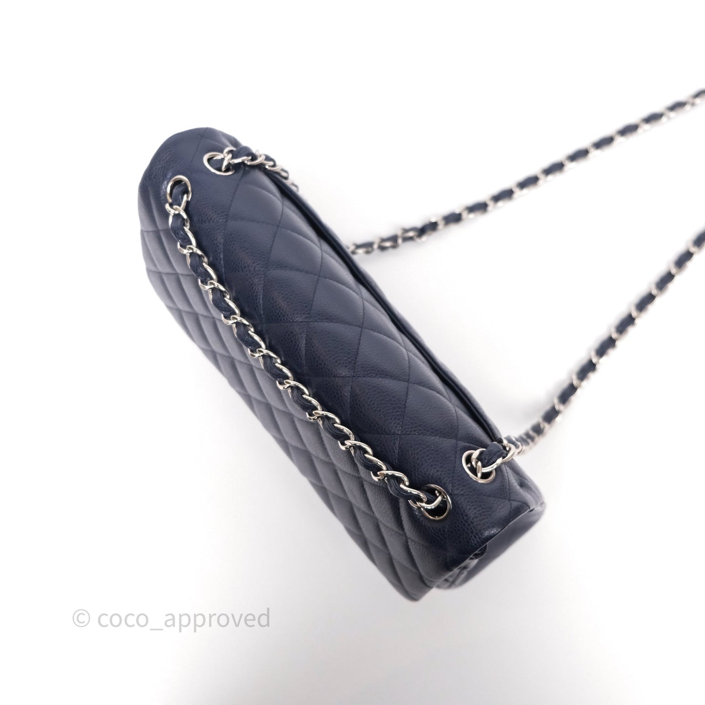 Chanel Jumbo Double Flap Navy Caviar Silver Hardware⁣⁣