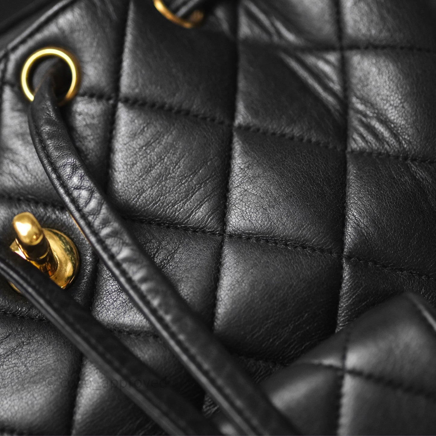 Chanel Vintage CC Duma Backpack Black Lambskin 24K Gold Hardware