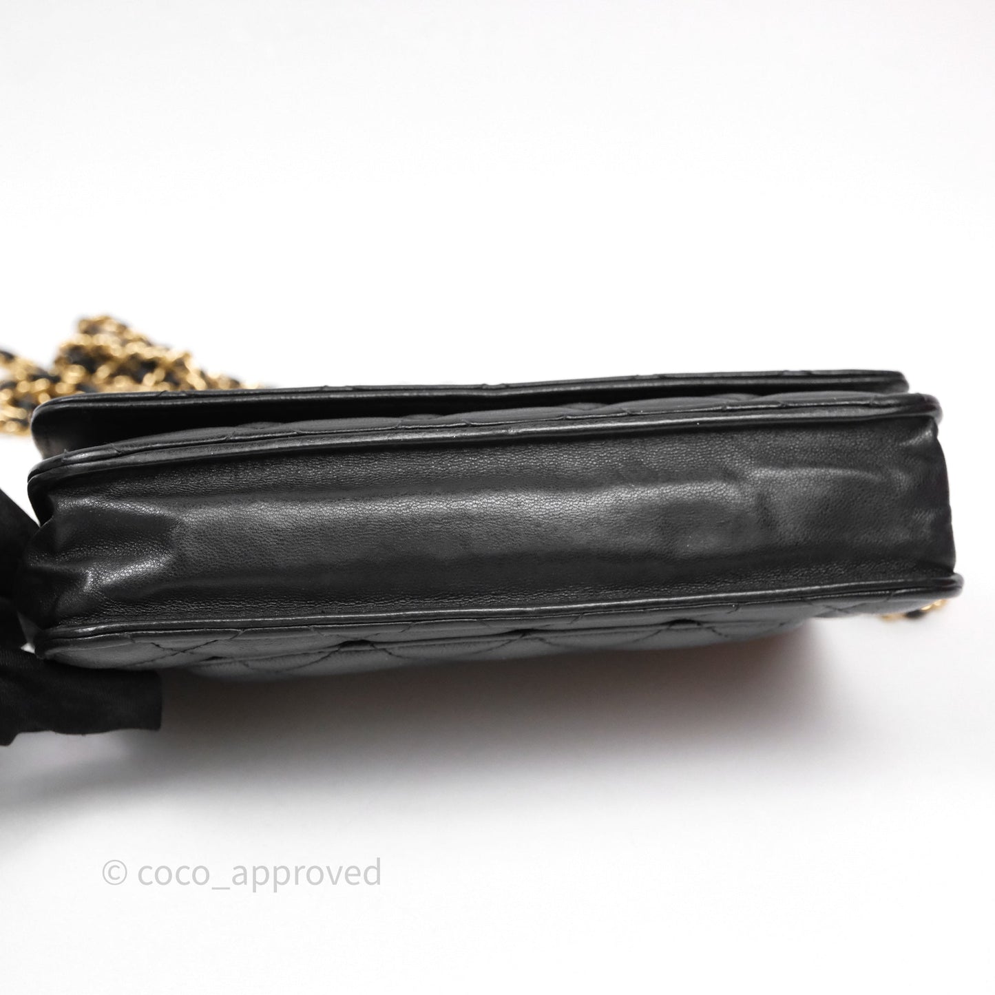 Chanel Classic WOC Wallet On Chain Quilted Black Lambskin Gold Hardware