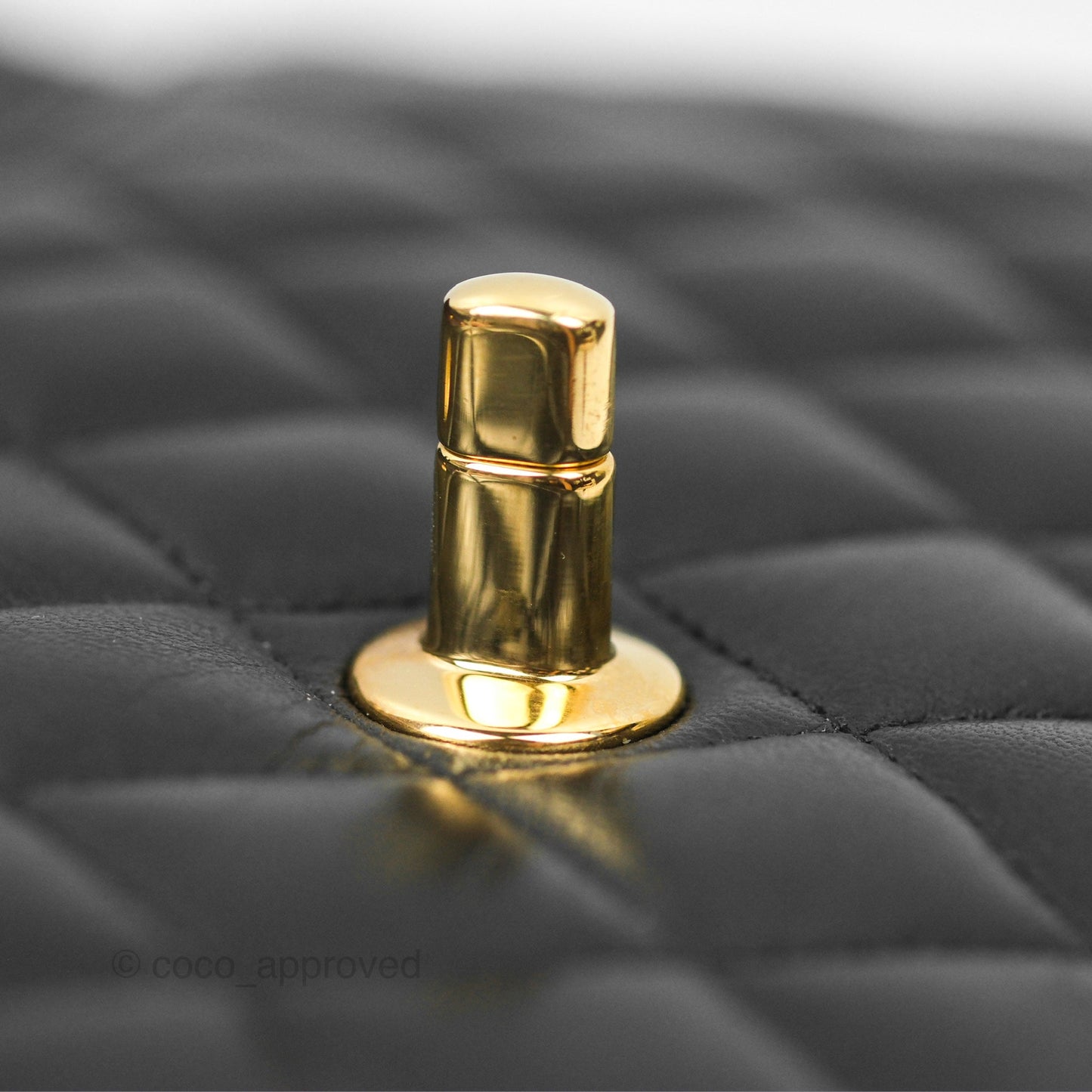 Chanel Classic M/L Medium Flap Quilted Black Lambskin Gold Hardware