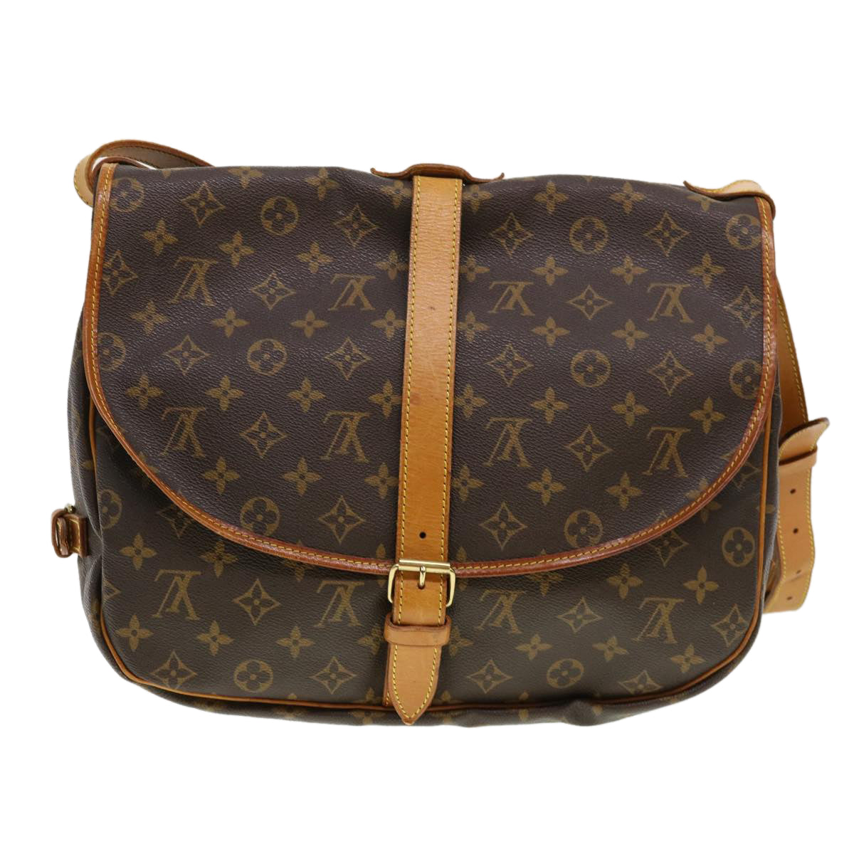 LOUIS VUITTON Monogram Saumur 35 Shoulder Bag M42254 LV 38286