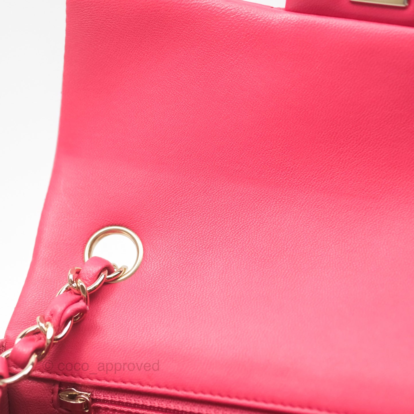 Chanel Quilted Mini Rectangular Flap Berry Red Lambskin Gold Hardware