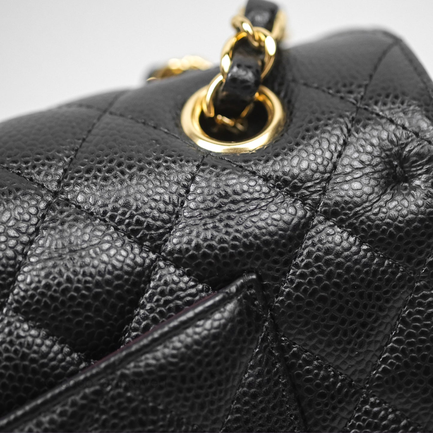 Chanel Classic M/L Medium Flap Quilted Black Caviar Gold Hardware