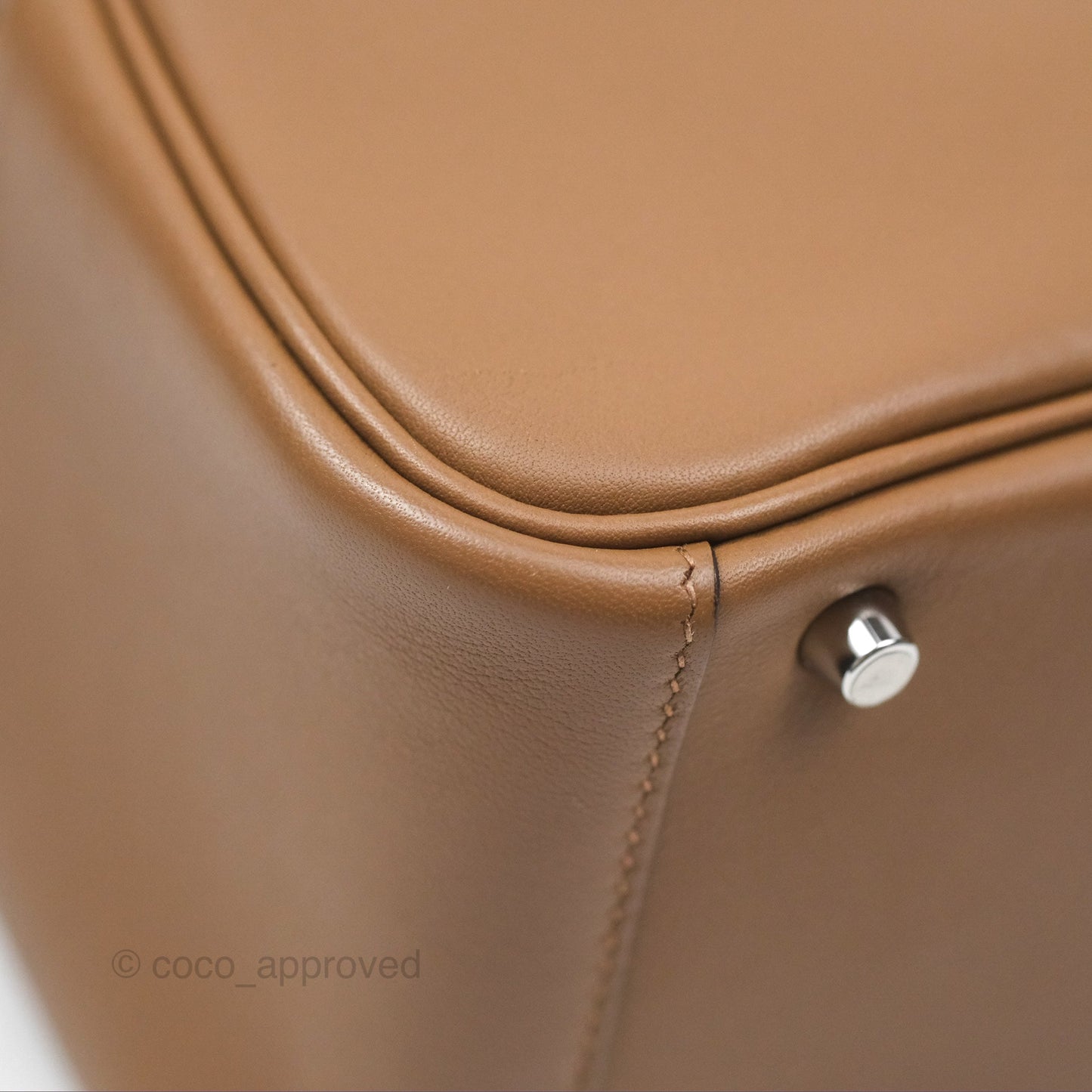 Hermès Mini Lindy 20 Verso Swift Alezan 3G / Biscuit 48 Palladium Hardware