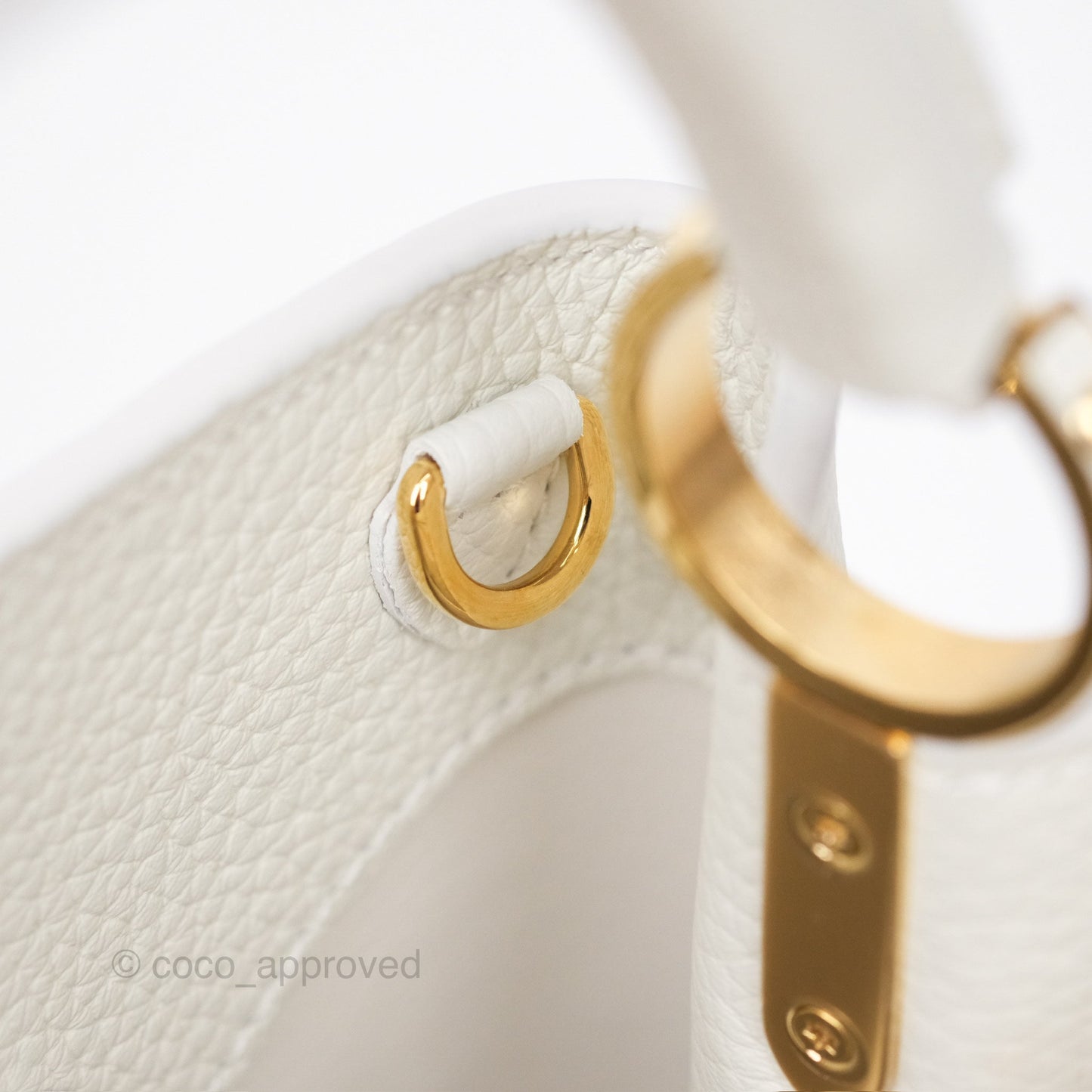 Louis Vuitton Taurillon Capucines BB Snow
