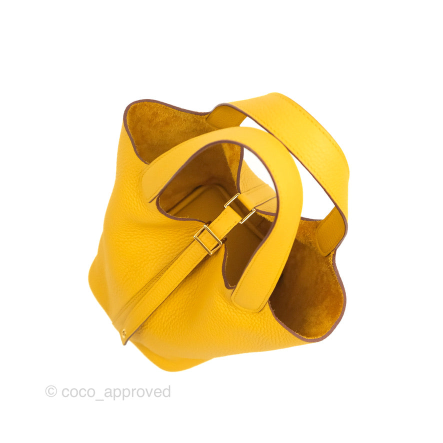 Hermès Picotin Lock 18 Jaune Ambre Clemence Gold Hardware