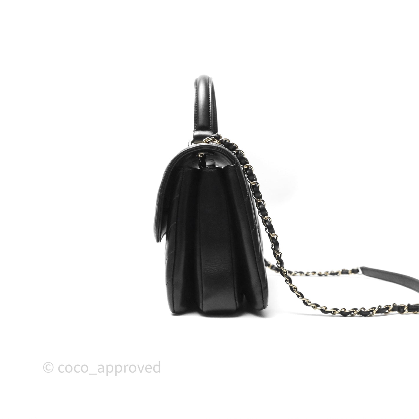 Chanel Small Trendy CC Black Chevron Lambskin Gold Hardware