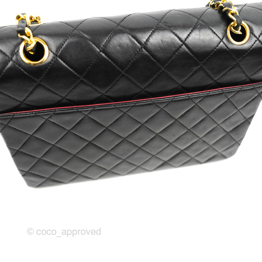 Chanel Vintage Round Flap Bag Quilted Lambskin Gold Hardware
