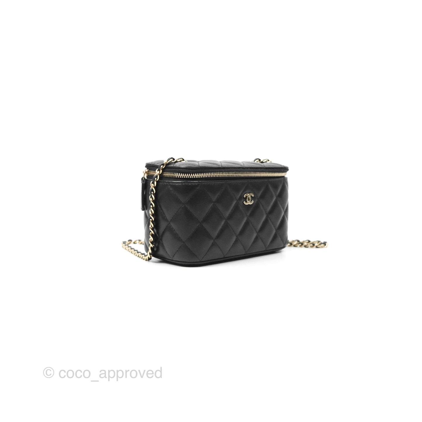 Chanel Vanity Rectangular Black Lambskin Gold Hardware