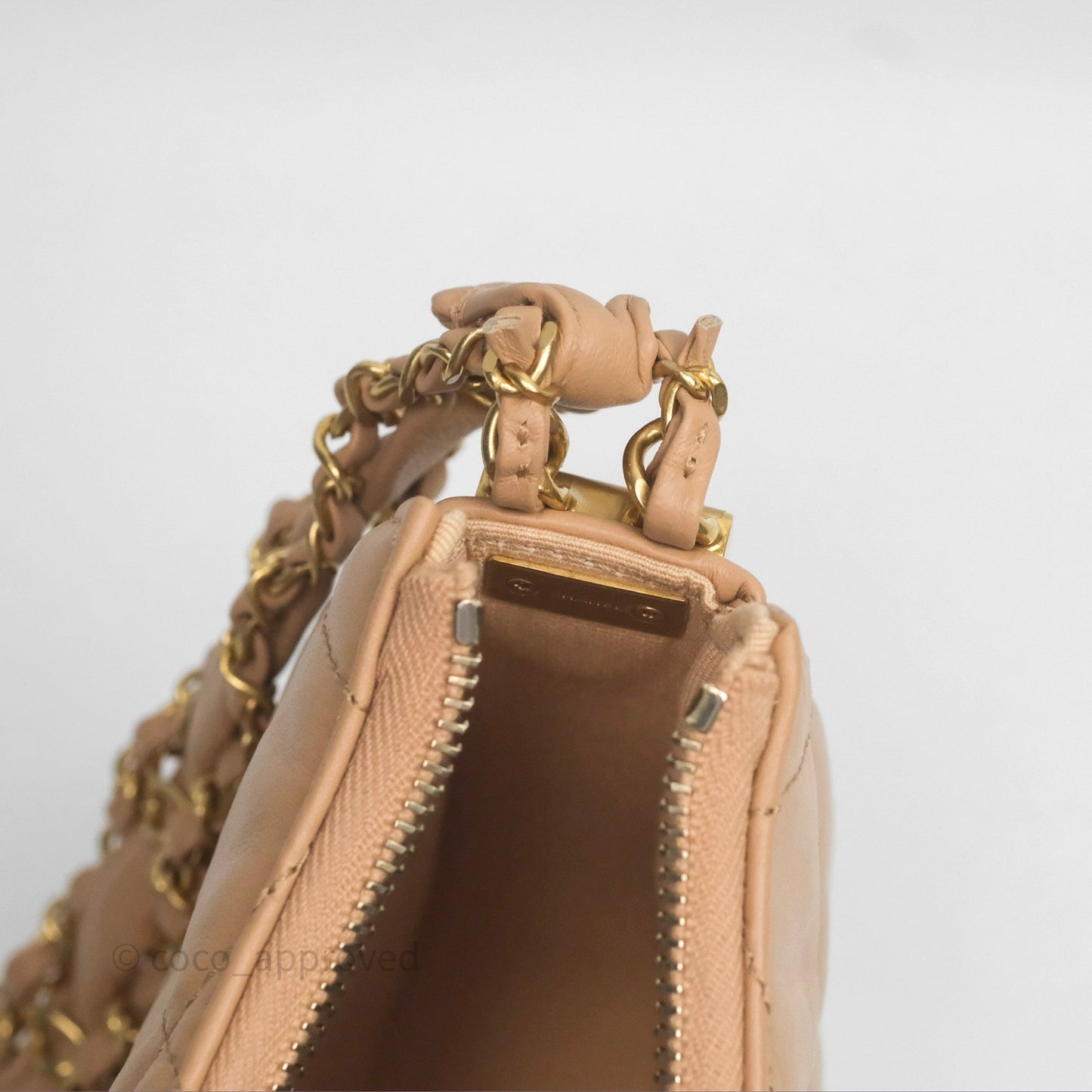Chanel Large Hobo Bag Beige Aged Calfskin Aged Gold Hardware 23K