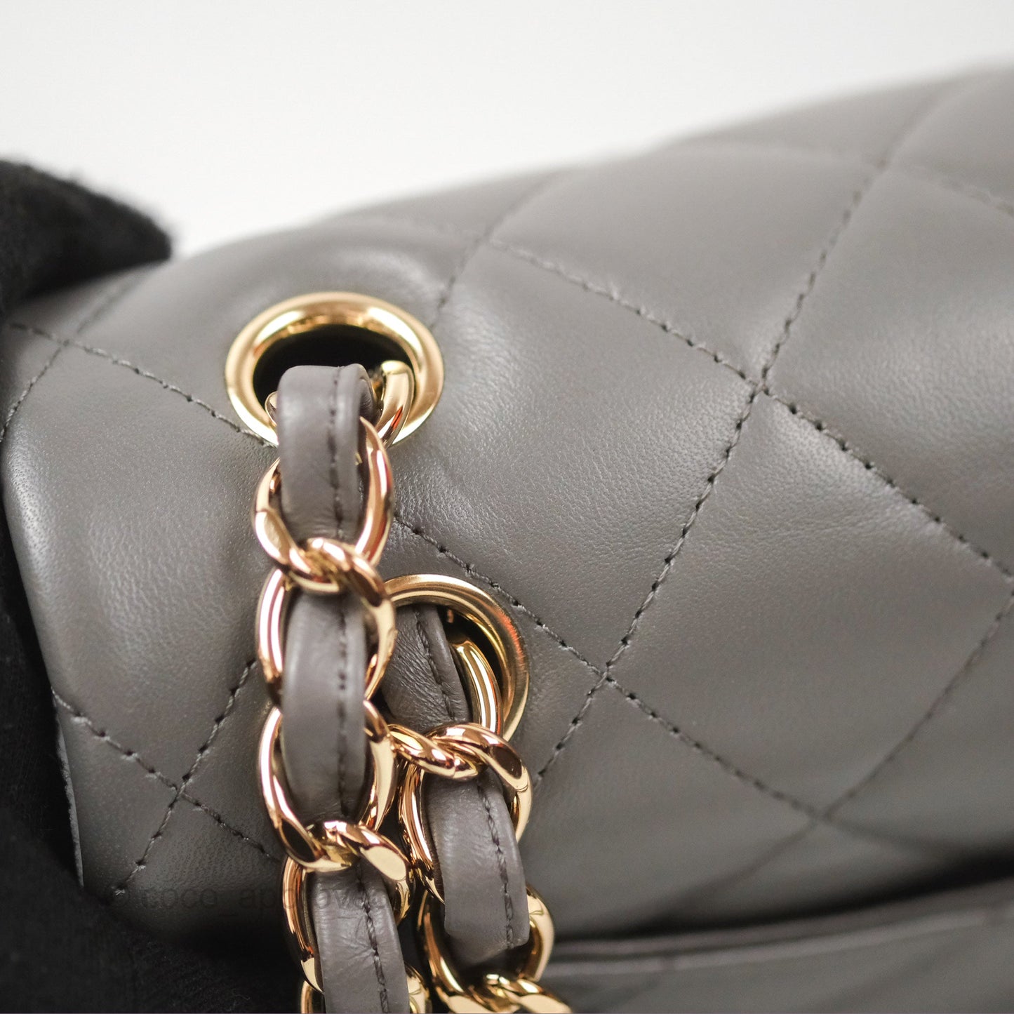 Chanel Jumbo Double Flap Dark Grey Lambskin Gold Hardware⁣⁣