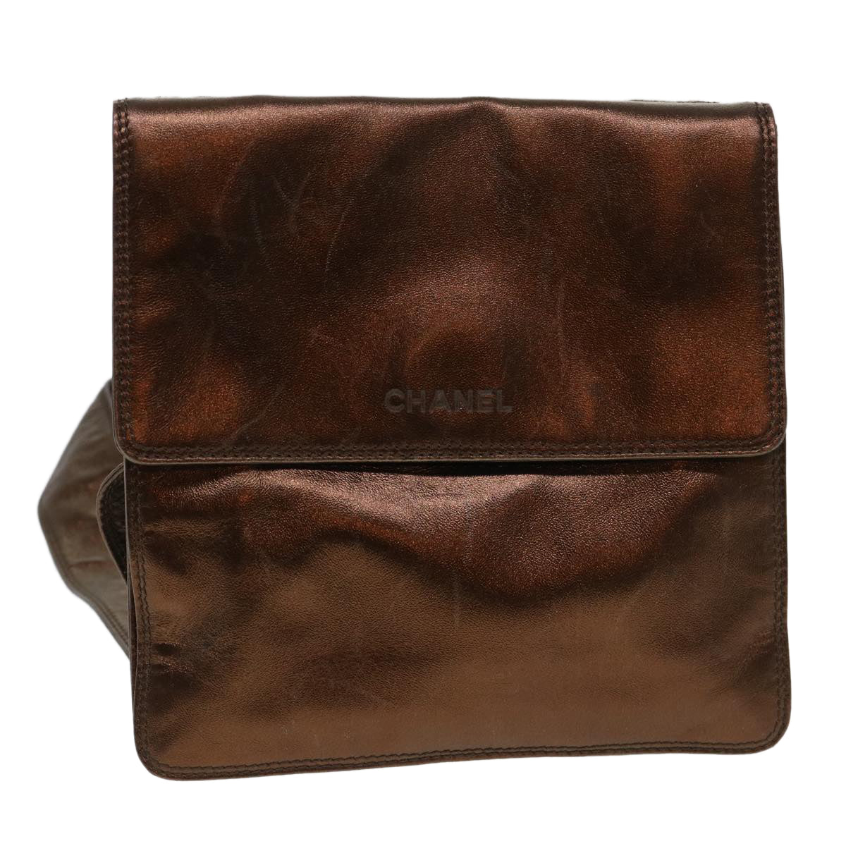 Luxury Chanel Shoulder Bag Lamb Skin Brown CC  38438