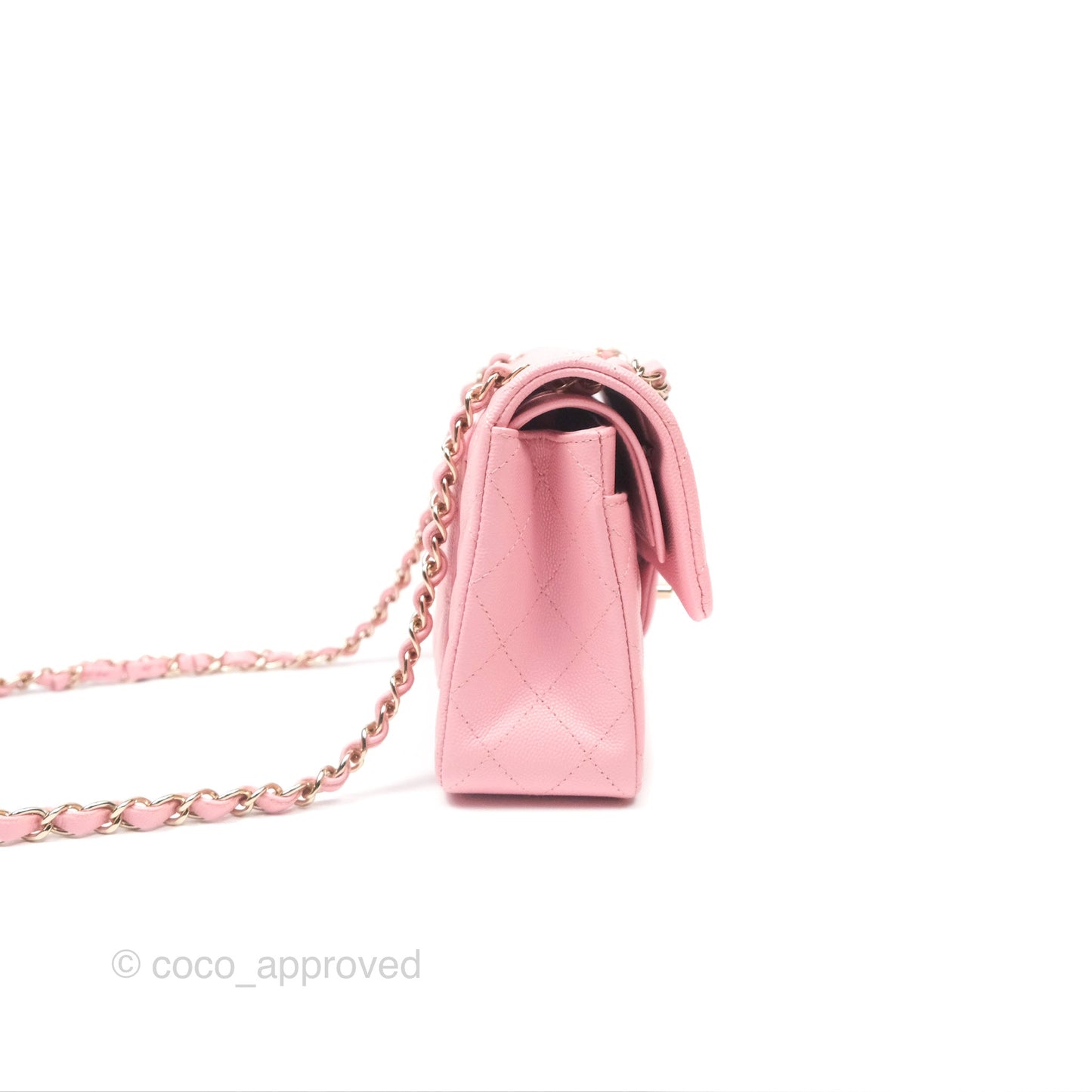 Chanel Small Classic Flap Quilted Sakura Pink Caviar Gold Hardware