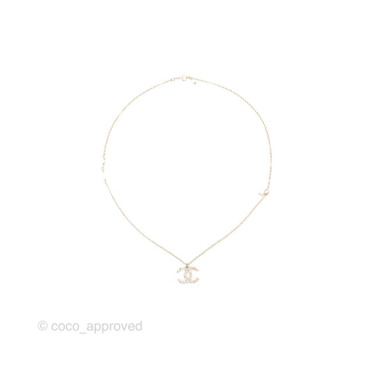 Chanel CC Pearl Necklace Gold Tone 20K