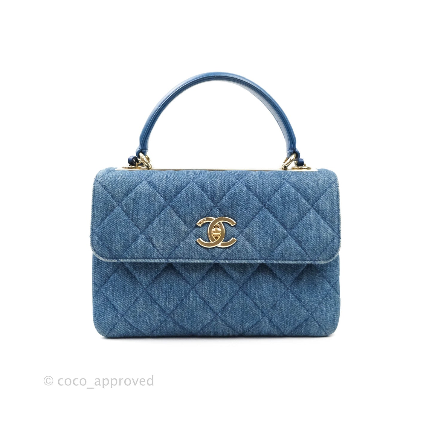 Chanel Trendy CC Small Navy Denim Gold Hardware