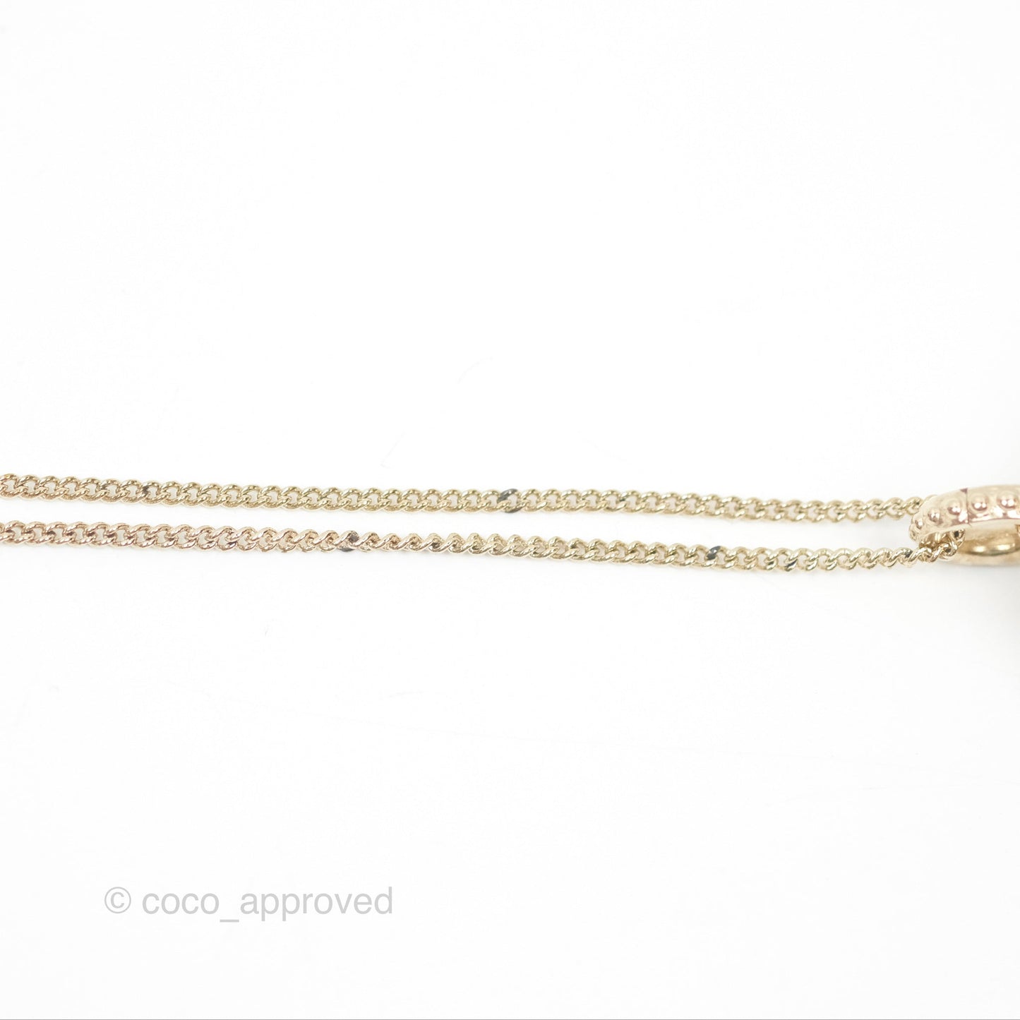 Chanel CC Sphere Locket Necklace Gold Tone 21S
