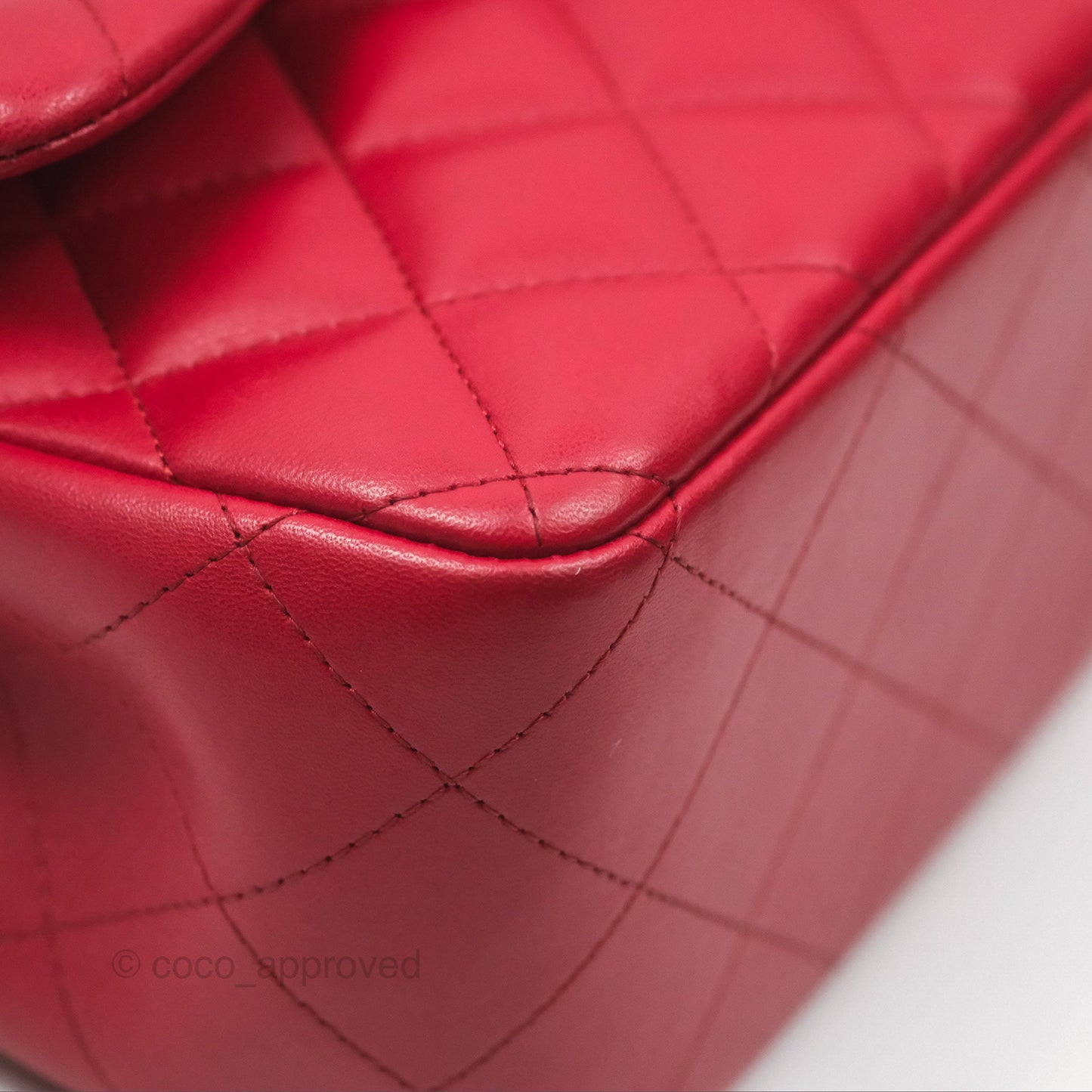 Chanel Jumbo Double Flap Red Lambskin Silver Hardware