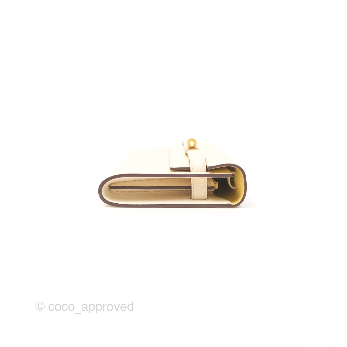 Hermès Kelly To Go Wallet Epsom Nata I2/ Jaune Poussin Gold Hardware