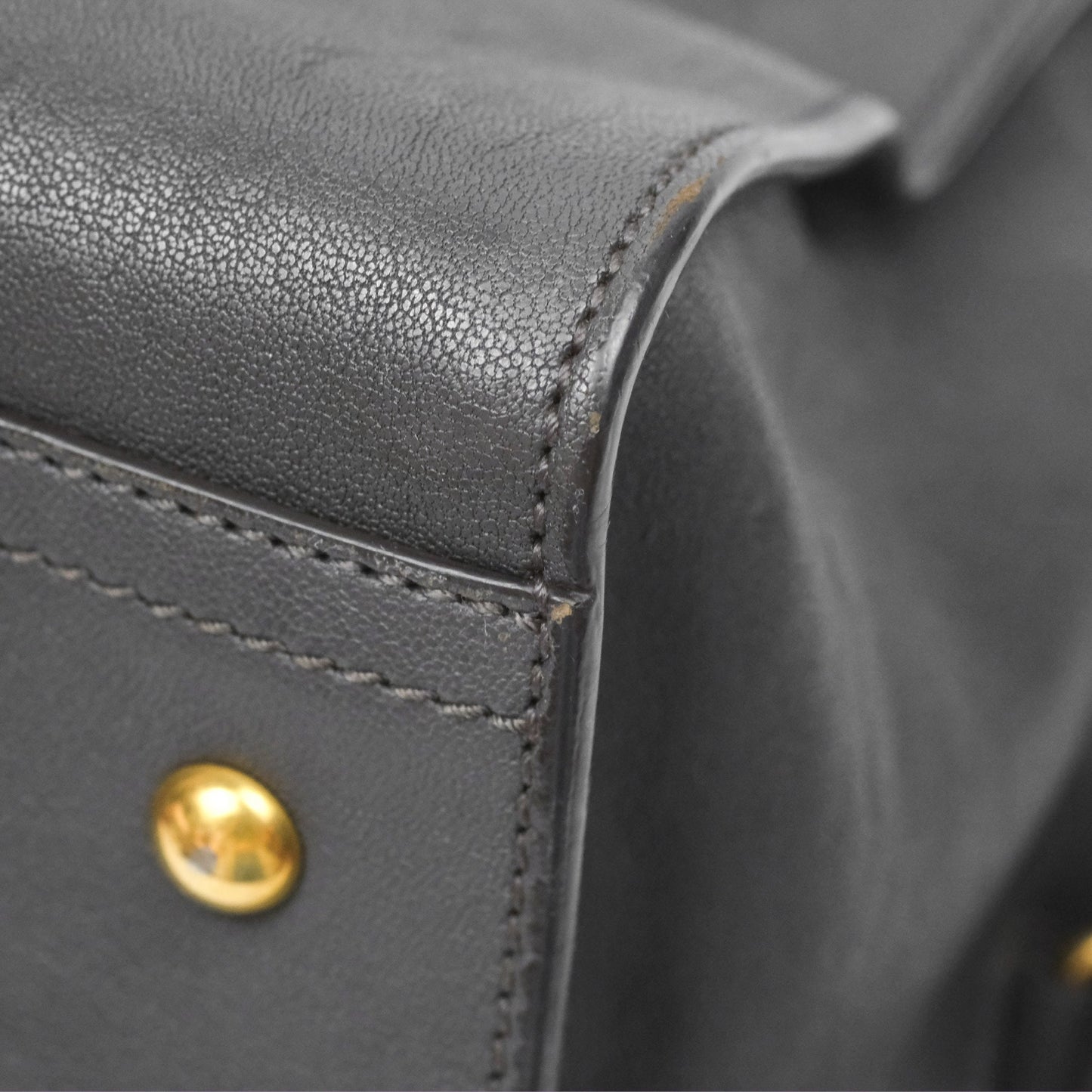 Saint Laurent Chyc Bag Dark Grey Calfskin Gold Hardware