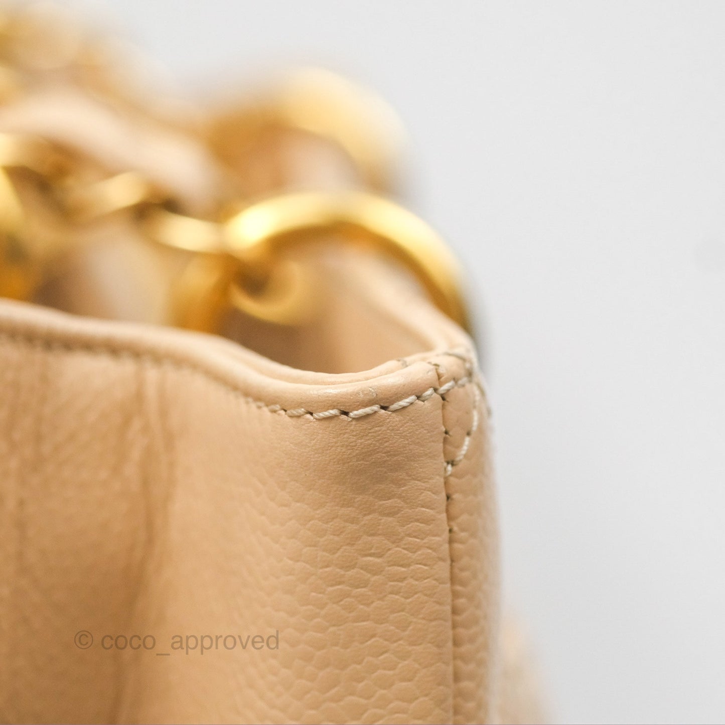 Chanel GST Beige Caviar Gold Hardware