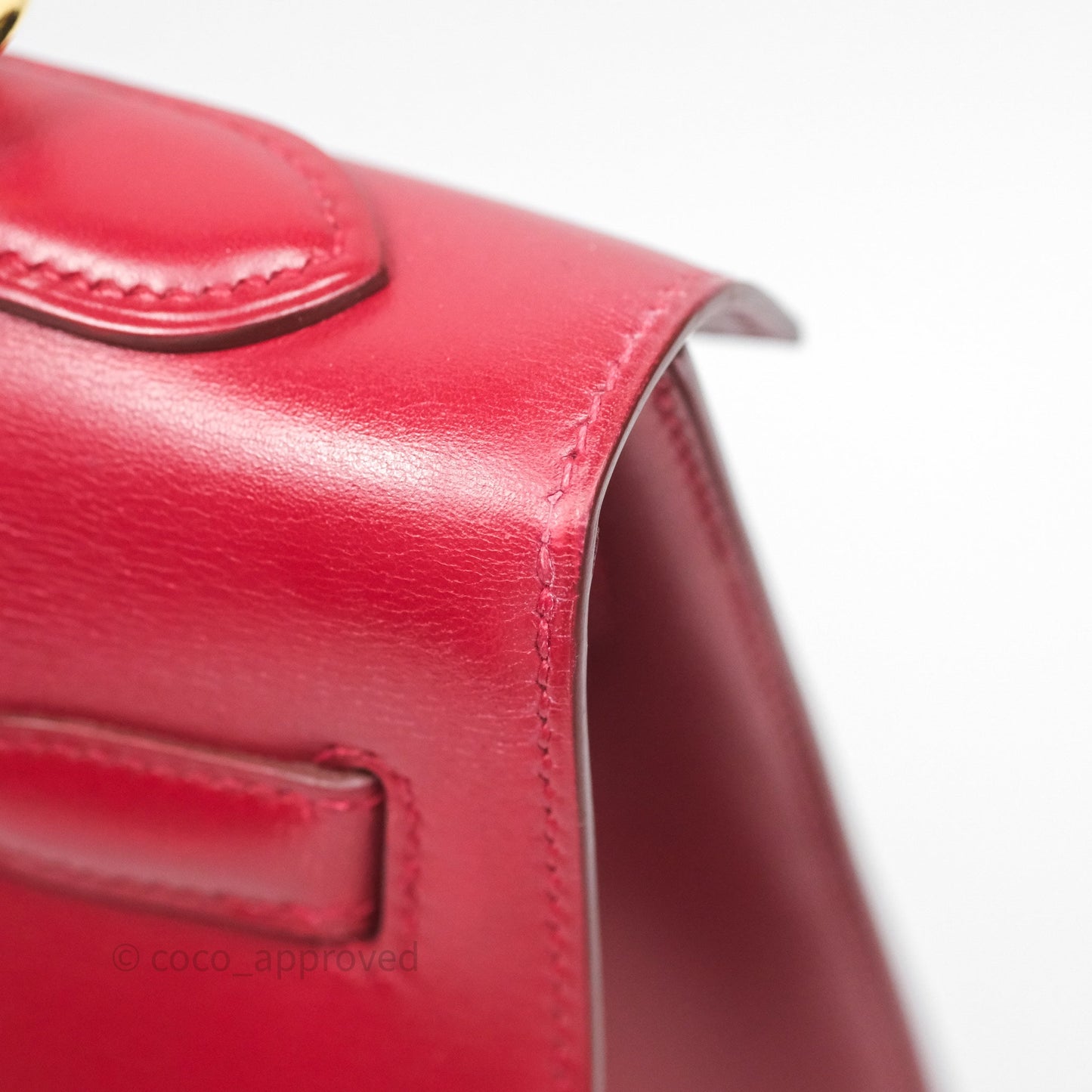 Hermès Vintage Kelly 32 Sellier Rouge Hermes 55 Box Leather Gold Hardware