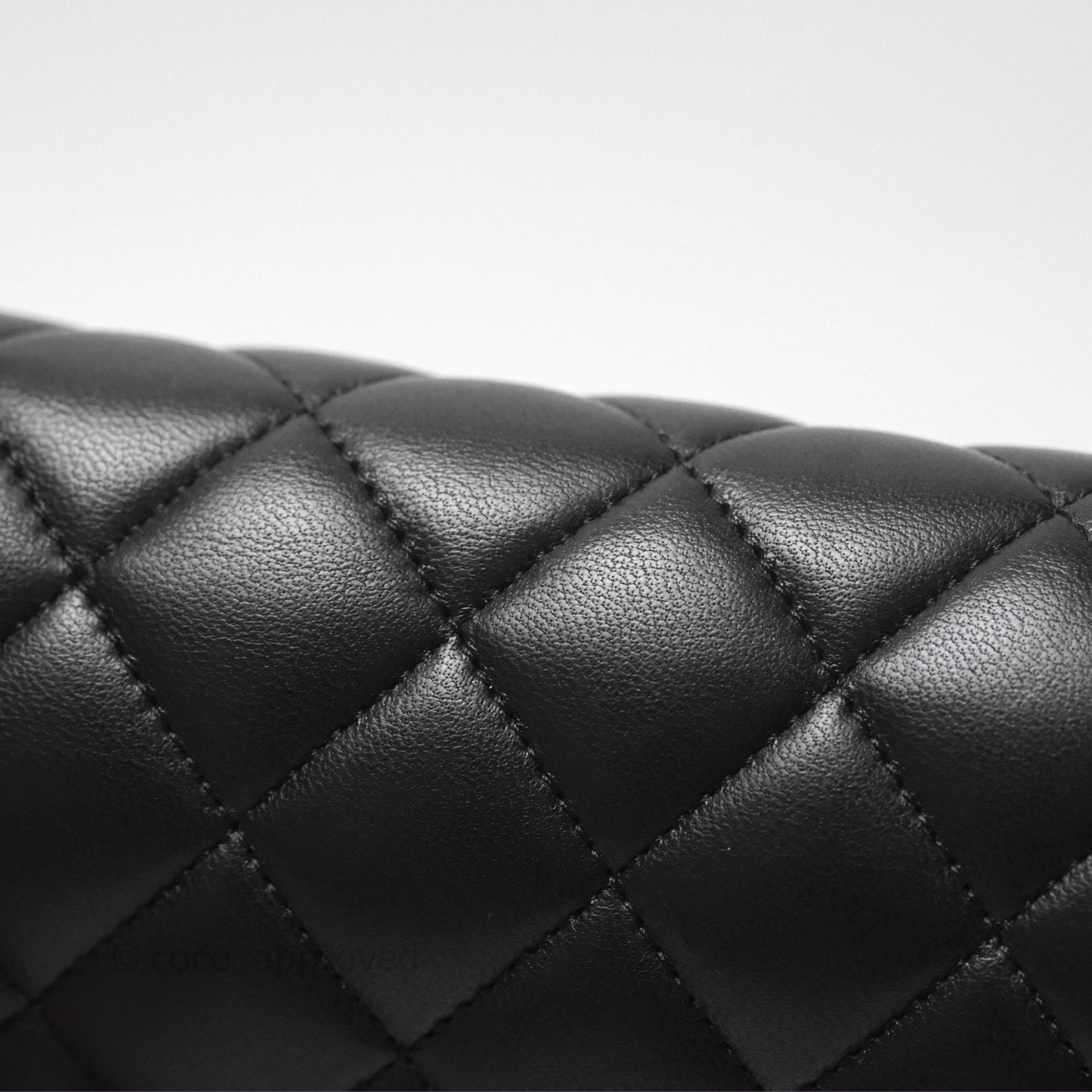 Chanel Classic M/L Medium Flap Quilted Black Lambskin Gold Hardware