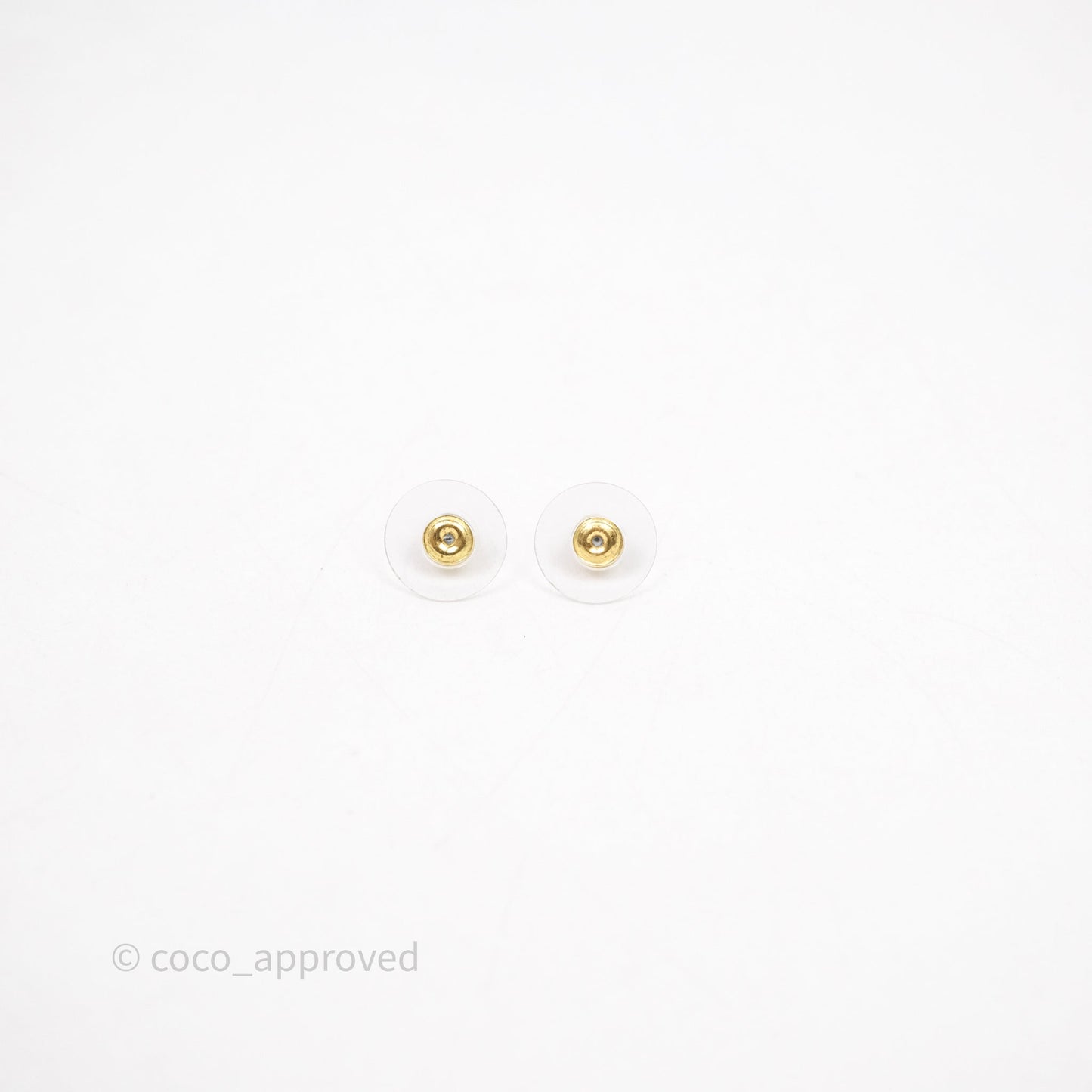 Chanel Crystal CC Resin Black Earrings Gold Tone 24C