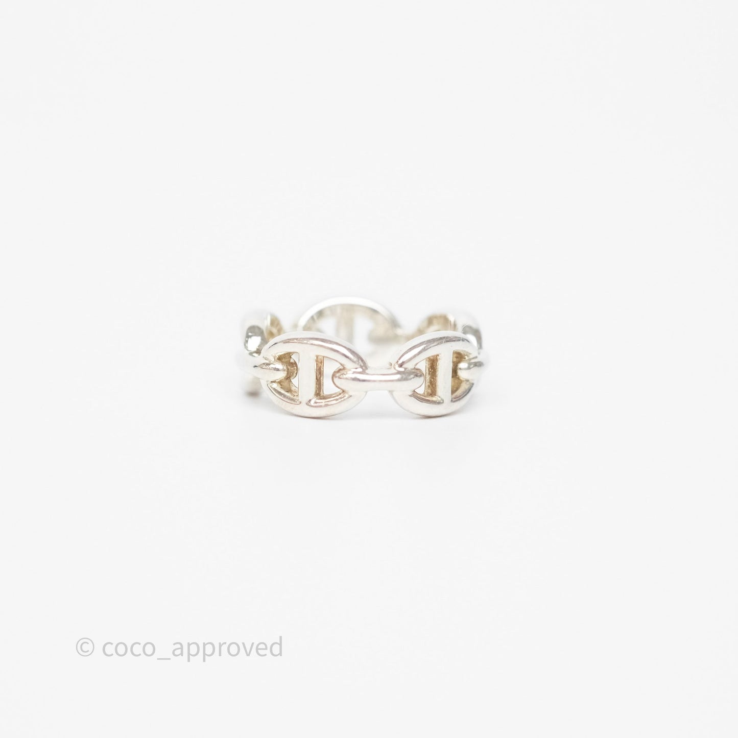 Hermès Chaine d'Ancre Enchainee Ring PM Sterling Silver Size 51
