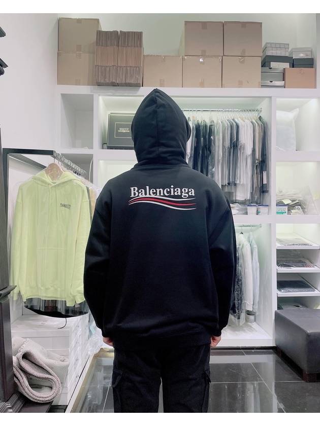 Luxury Balenciaga Political Campaign Oversized Fit Hoodie Black