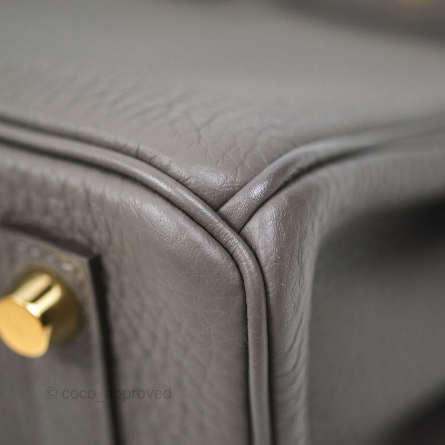 Hermes Birkin 25 Retourne Gris Meyer 0L Togo Gold Hardware