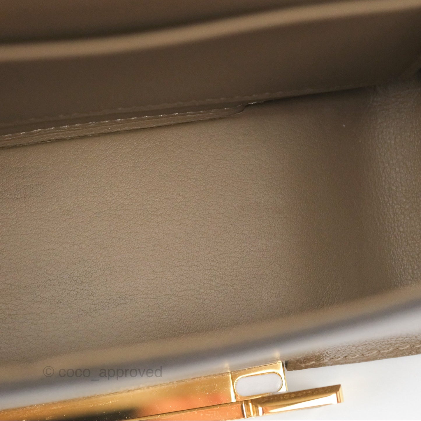 Hermès Geta Bag Etoupe Chevre Mysore Gold Hardware