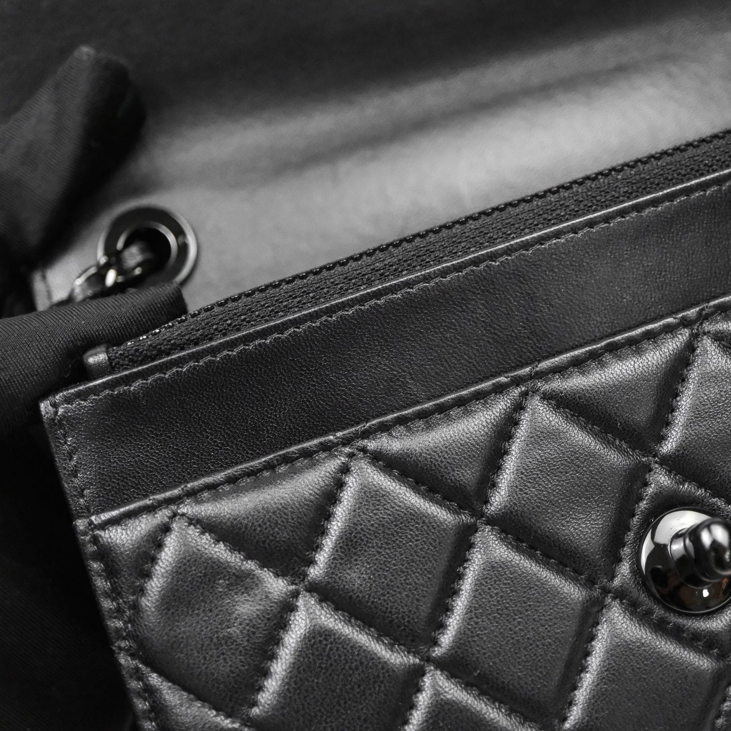 Chanel Quilted Trendy CC WOC Wallet On Chain So Black Lambskin