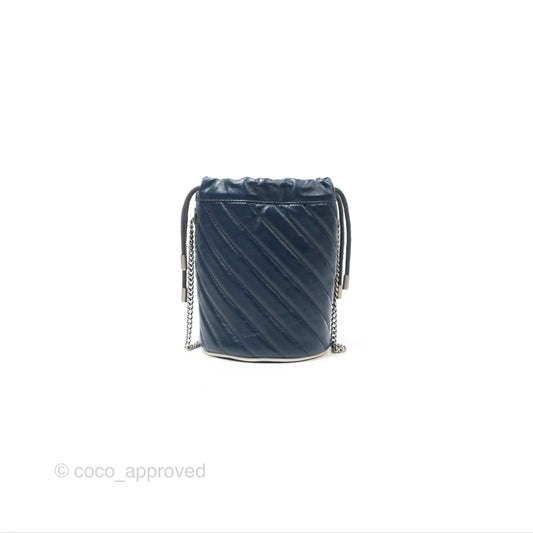 Gucci Mini GG Marmont Leather Bucket Bag Navy