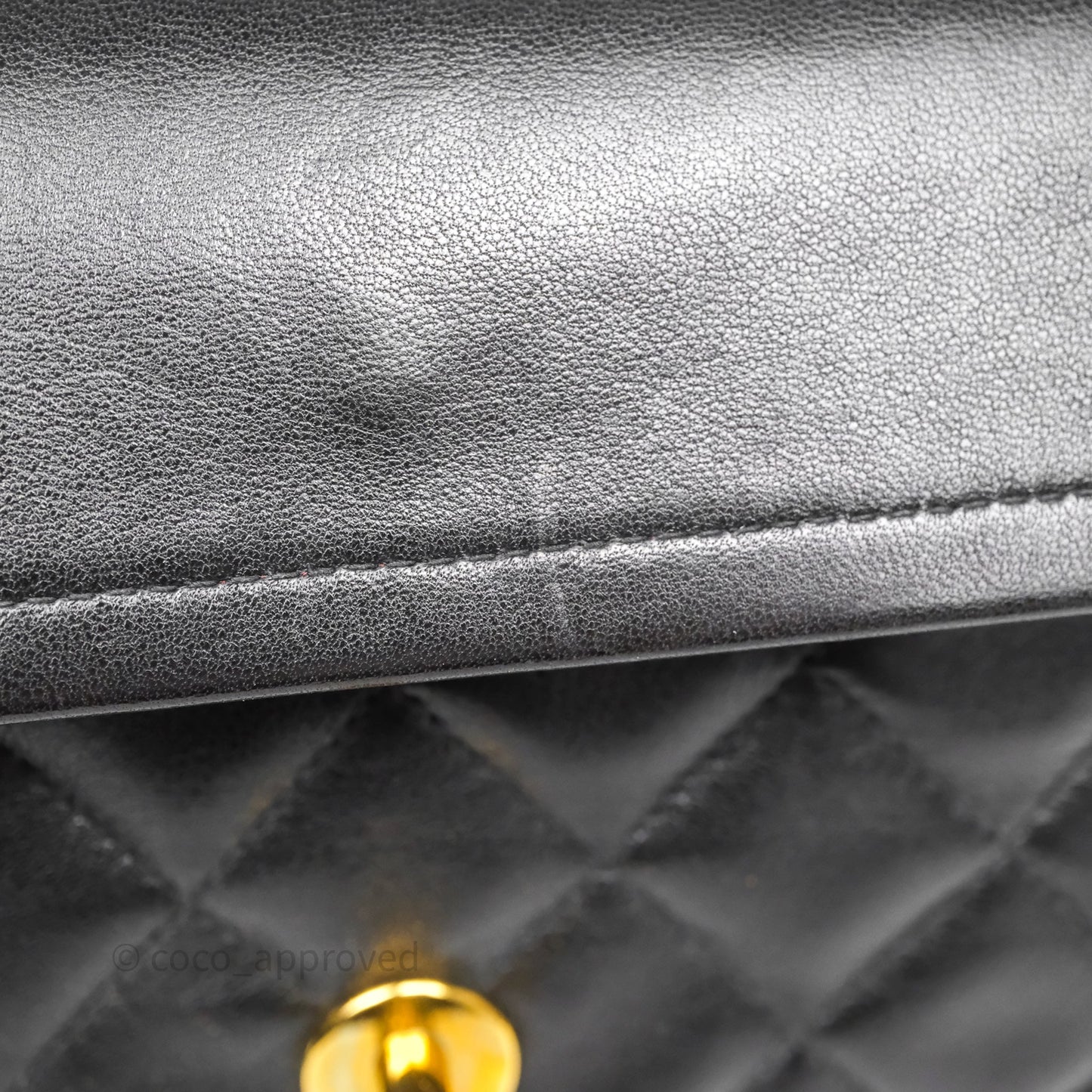 Chanel Vintage Small Classic Flap Black Lambskin 24K Gold Hardware