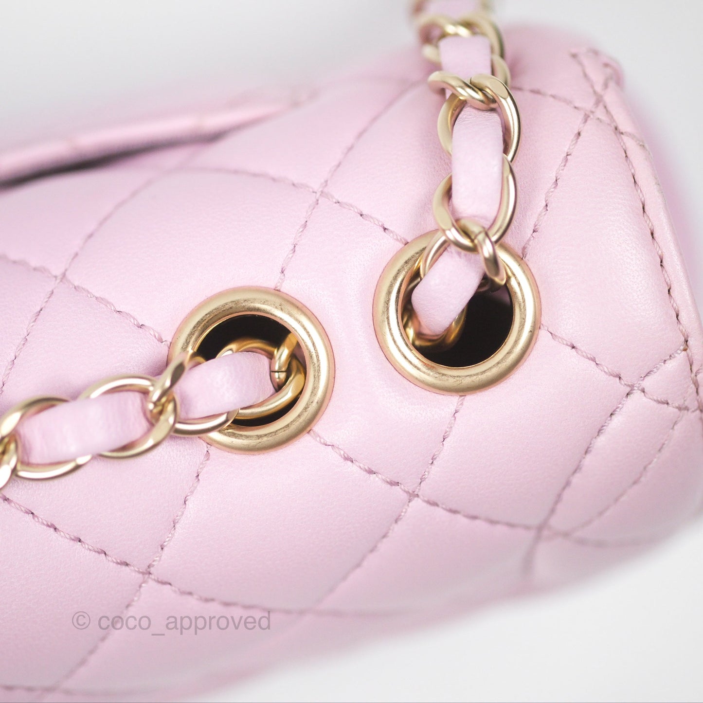 Chanel Quilted Flap Bag Pink Lambskin Aged Gold Hardware