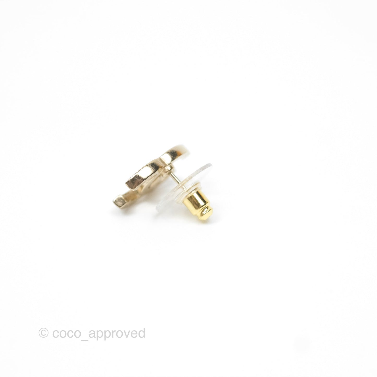 Chanel CC Crystals Earrings Gold Tone 15P