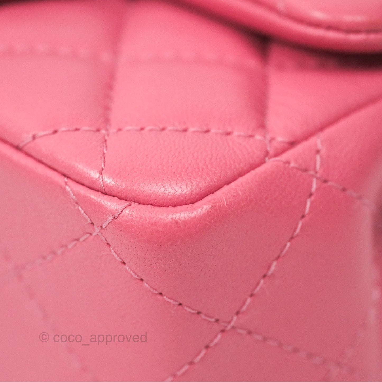 Chanel Quilted Mini Square Lambskin Pink Gold Hardware