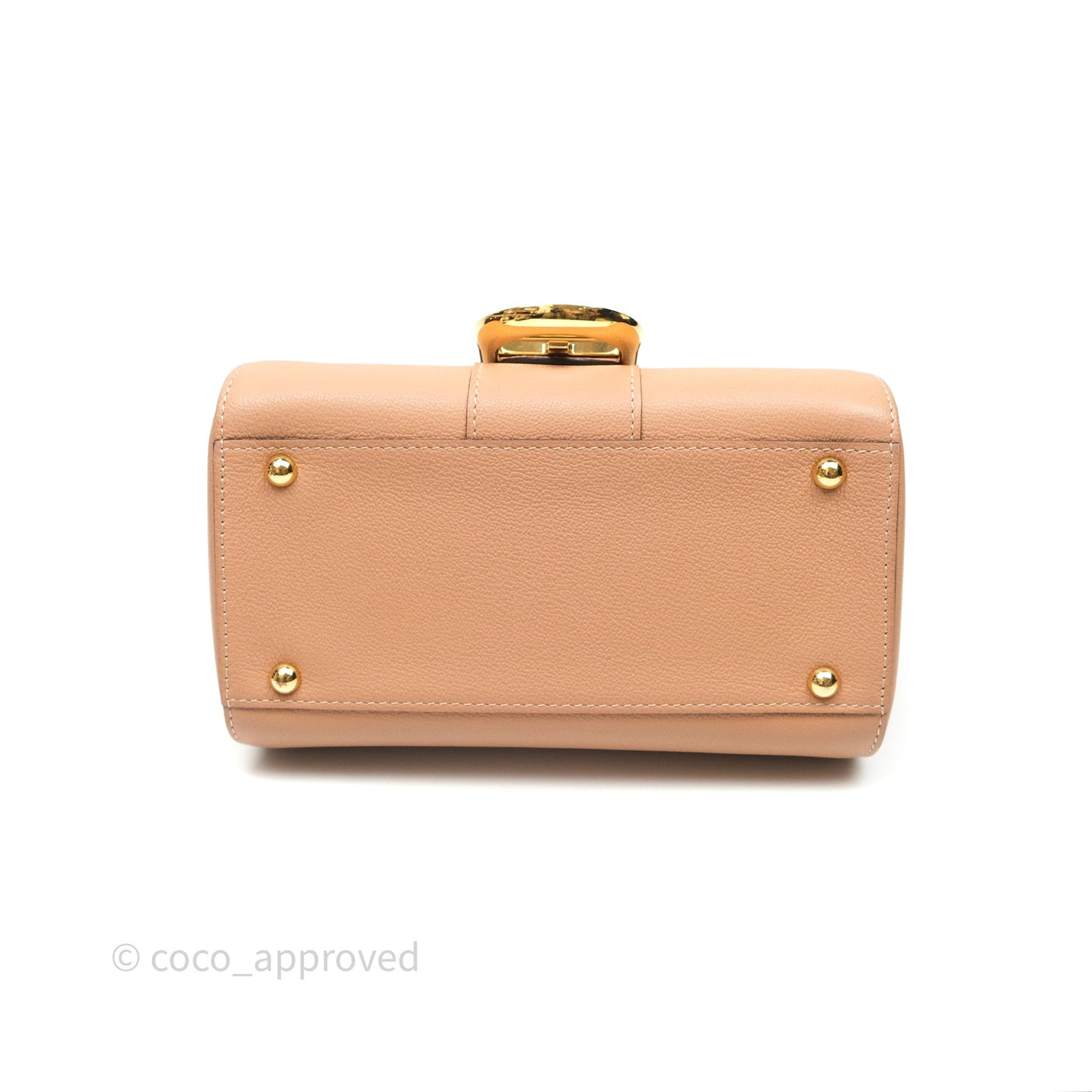 Delvaux Mini Brillant Bag Vison Grained Calfskin Gold Hardware with Twilly