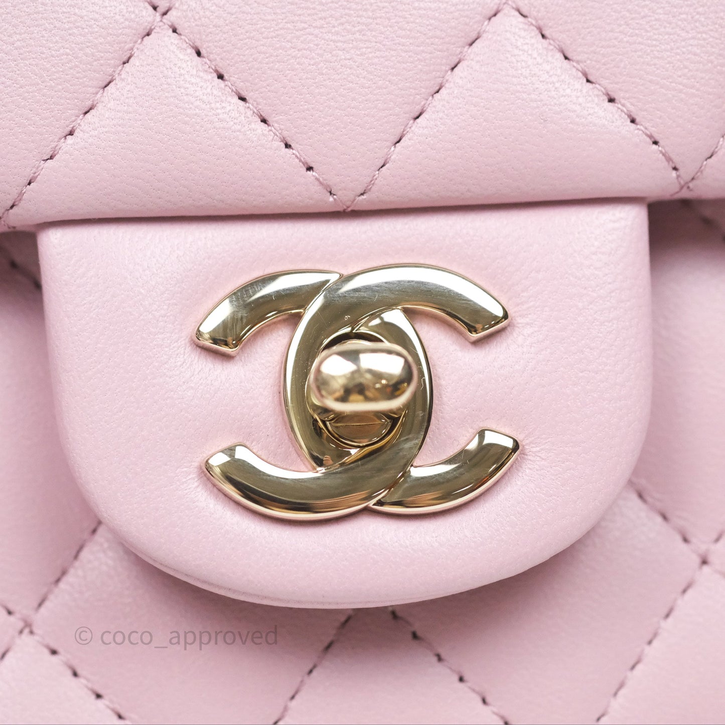 Chanel Top Handle Mini Rectangular Flap Pink Lambskin Gold Hardware